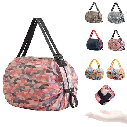 गोल आकार का फोल्ड करने योग्य शॉपिंग बैग