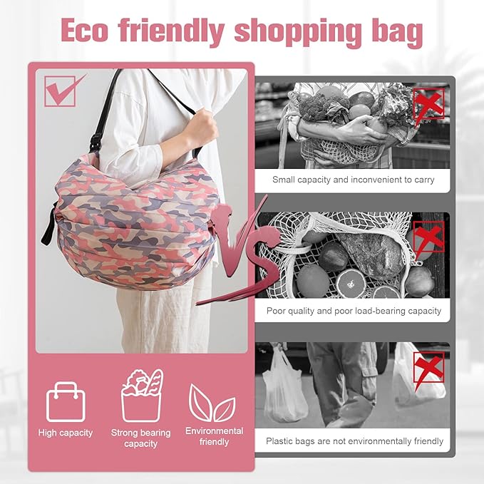 गोल आकार का फोल्ड करने योग्य शॉपिंग बैग